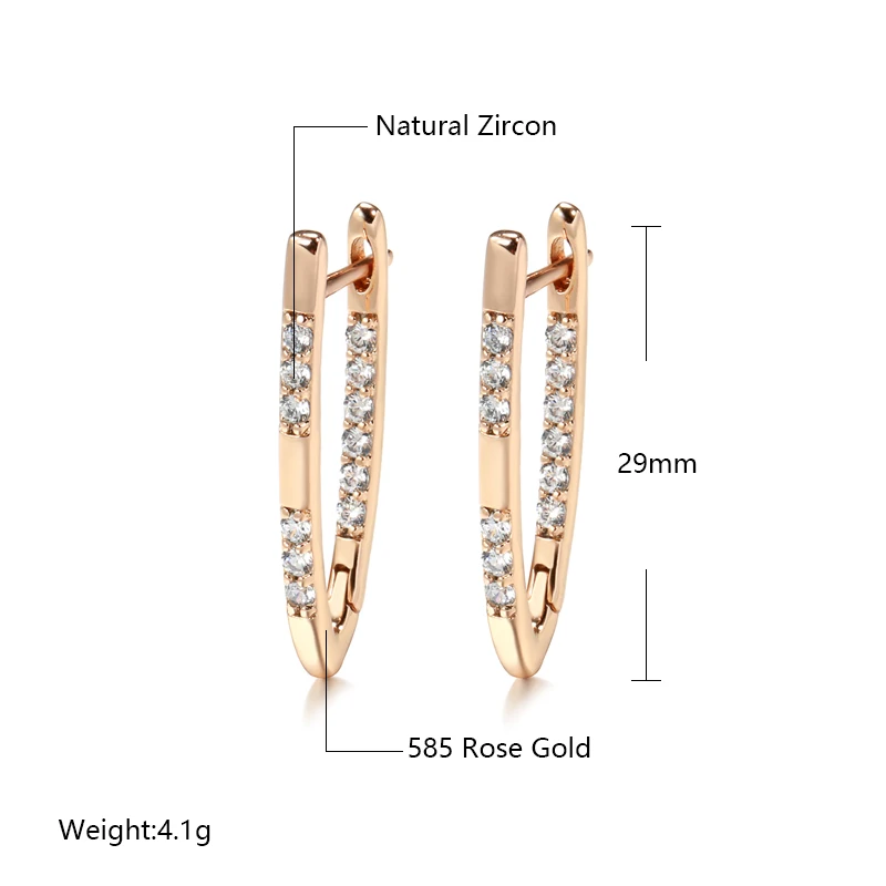 Geometric Natural Zircon Drop Earring High Quality Daily Jewelry - Image 2