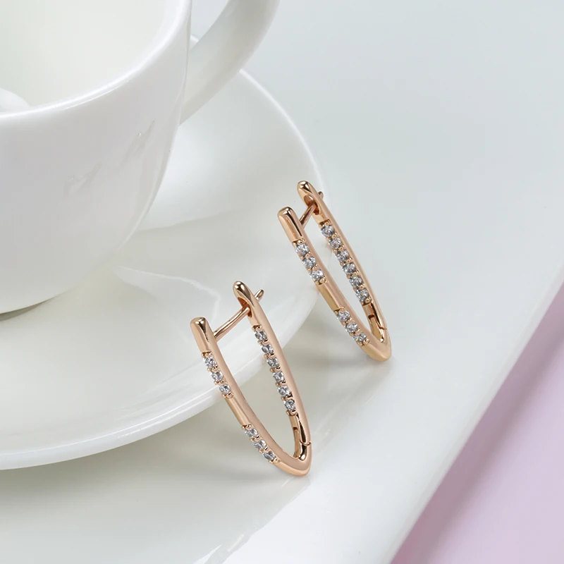 Geometric Natural Zircon Drop Earring High Quality Daily Jewelry - Image 4