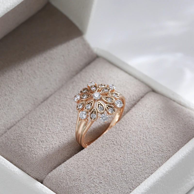 Natural Zircon Crystal Flower Ring - Image 4
