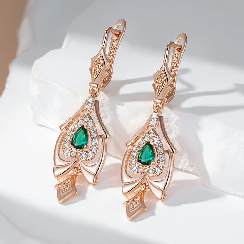 Rose Gold Color Fine Drop Earrings H1979 - Image 3