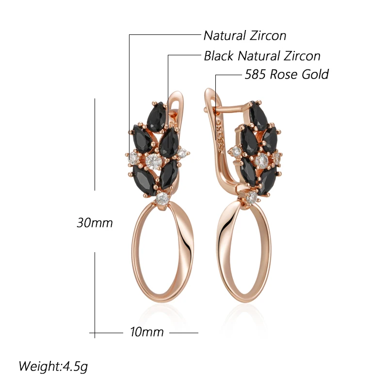 Rose Gold Color Glossy Hollow Geometric Drop Earring - Image 2