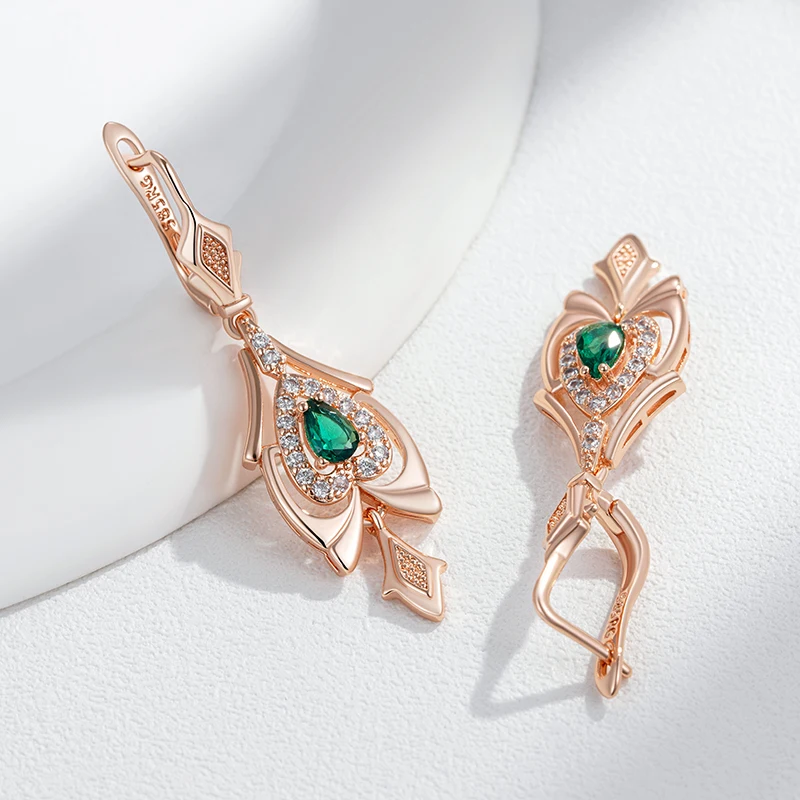 Rose Gold Color Fine Drop Earrings H1979 - Image 4