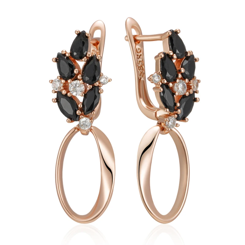 Rose Gold Color Glossy Hollow Geometric Drop Earring - Image 6