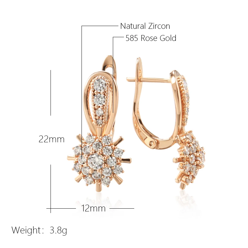 Zircon Flower English Earrings - Image 2