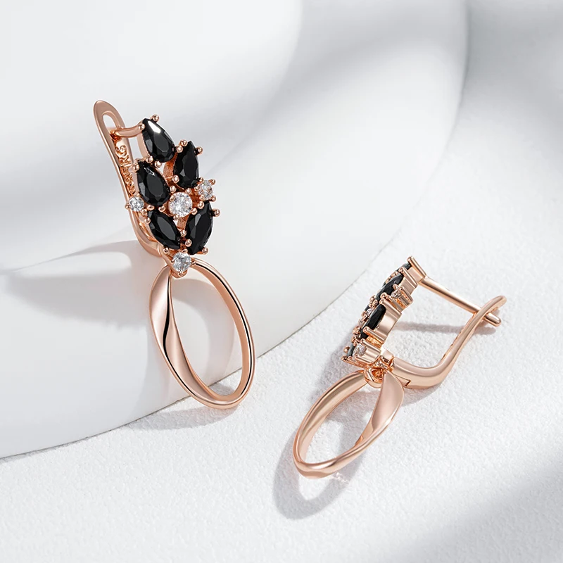 Rose Gold Color Glossy Hollow Geometric Drop Earring - Image 4