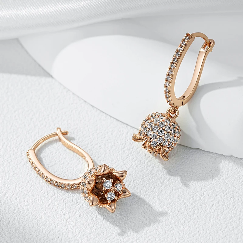 Shiny Natural Zircon Long Drop Earring H1600 - Image 5