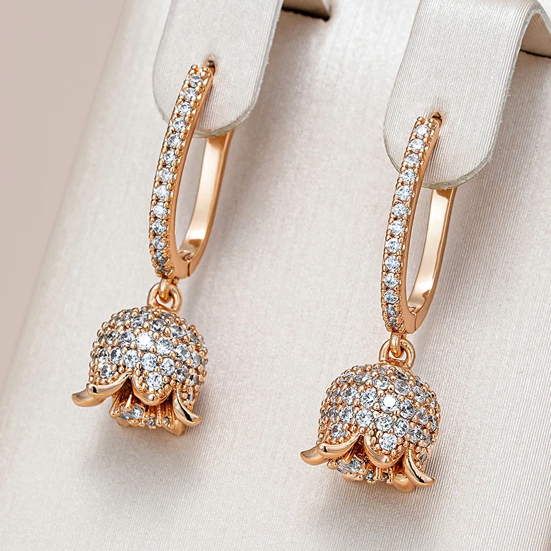 Shiny Natural Zircon Long Drop Earring H1600