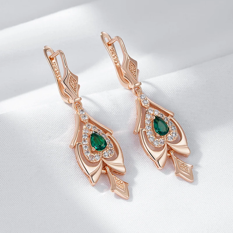 Rose Gold Color Fine Drop Earrings H1979 - Image 5